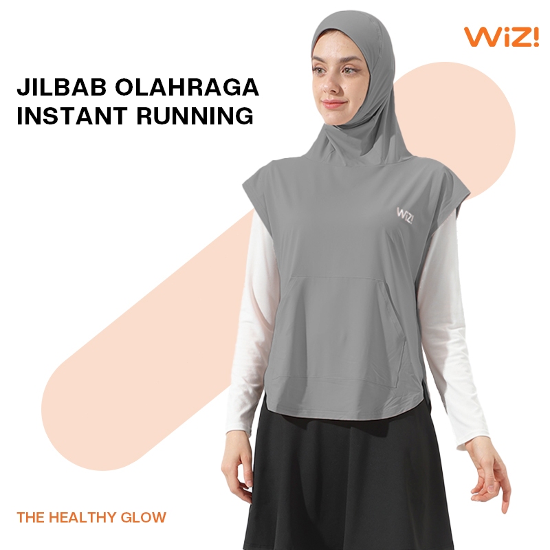 WiZi Jilbab Olahraga Sport Hijab Instant Running Outer Sport Hijab Panjang Kerudung