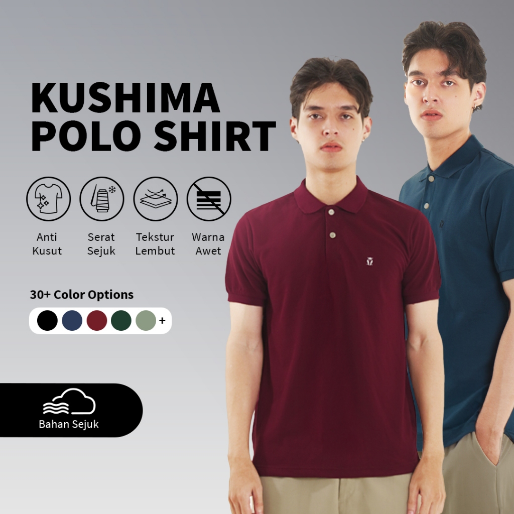 MATSUDA Kushima Kaos Polo Shirt Pria Kerah