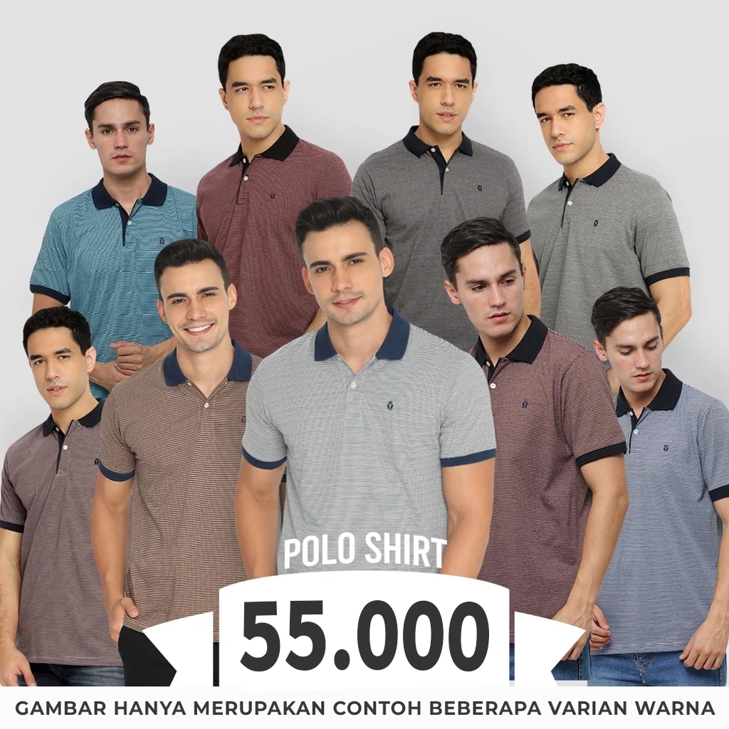 MATSUDA AKIKATA Baju Polo Shirt Pria Katun Lengan Pendek Old Money Basic