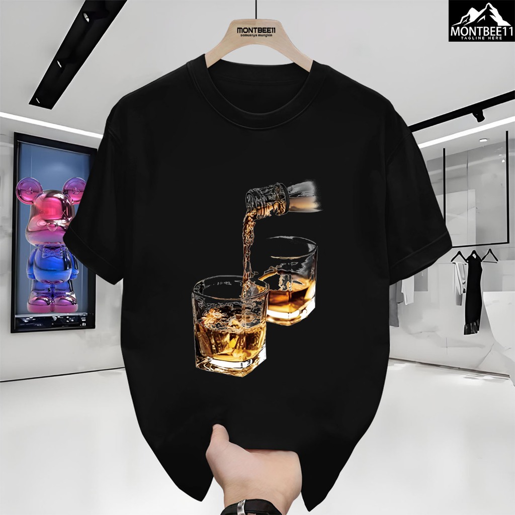 [COD] Montbee11-Kaos Kebesaran Kelas Berat Kaos Pria Premium Hitam Longgar Tebal Keren