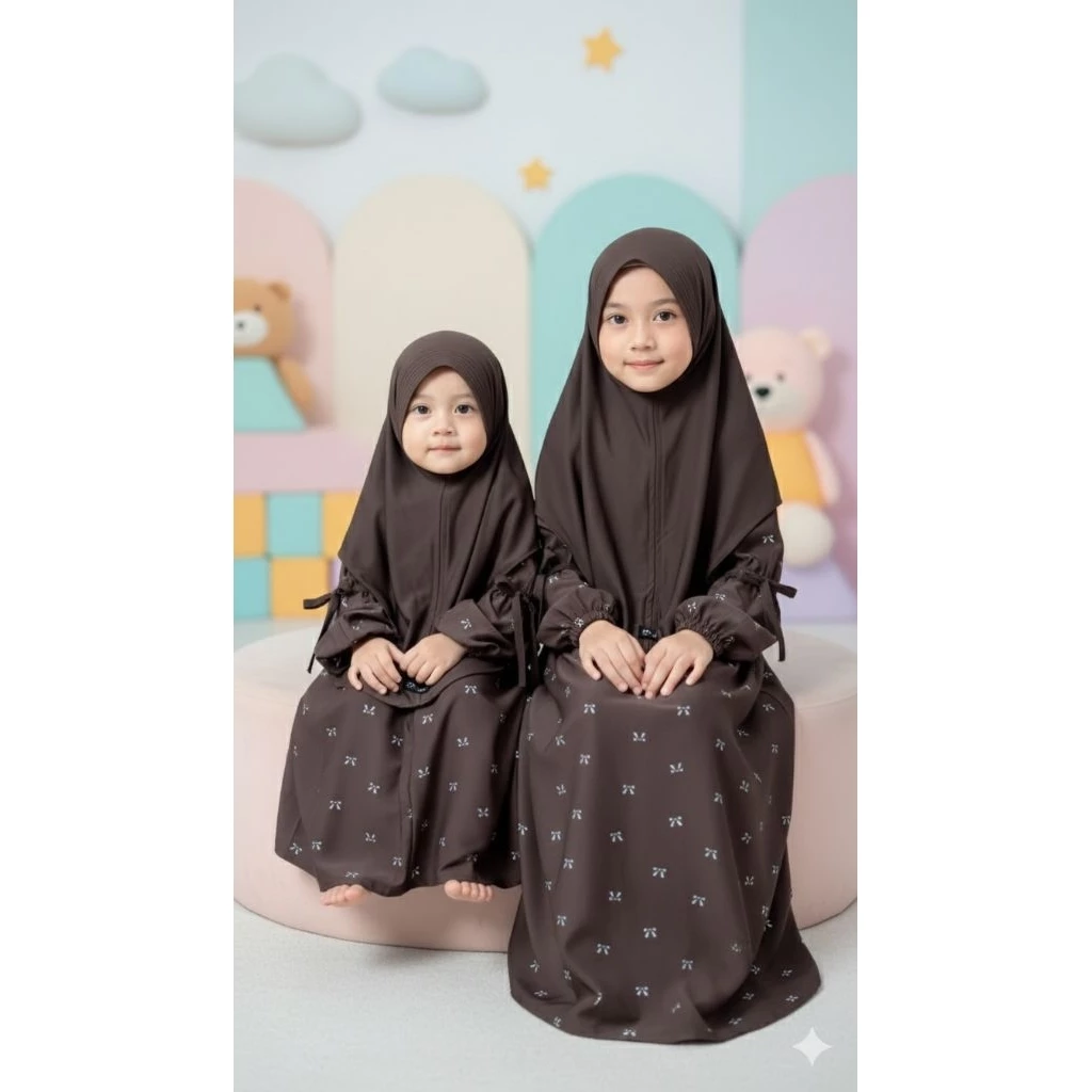 Gamis Anak Perempuan Dress Anak Perempuan Rompi Lucu Stylish Bahan Jaguar Puff Mix Marbella Usia 1-12 Tahun
