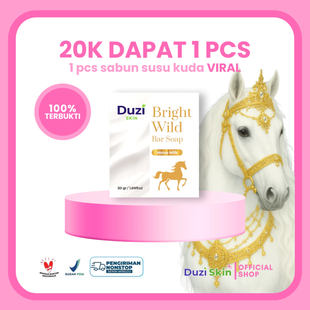Duzi Skin - Sabun Susu Kuda - Bright Wild Bar Soap Horse Milk 1 PCS