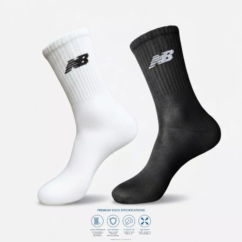 Kaos Kaki Oldschool Panjang Motif N-B Pemium Tebal - Kaos Kaki Olahraga