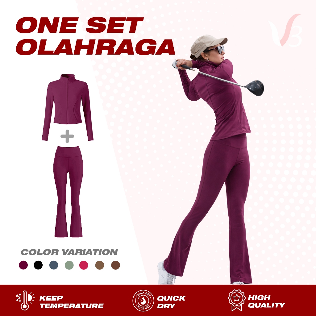 V3 - Setelan Olahraga Wanita Setelan Baju Senam Wanita Setelan Baju Zumba Wanita Setelan