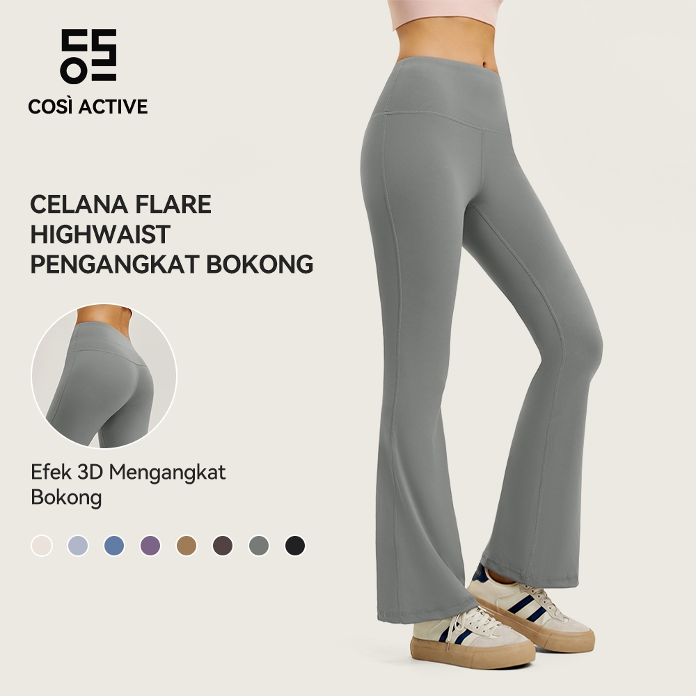 COSI COZY Wanita Olahraga Yoga Pilates Peregangan Celana Flared Leggings