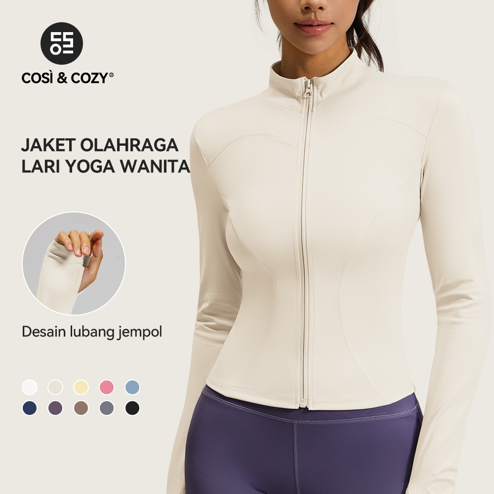 COSI COZY Jaket Olahraga Wanita Lengan Panjang Hijab Sport Untuk Yoga Fitness Sport