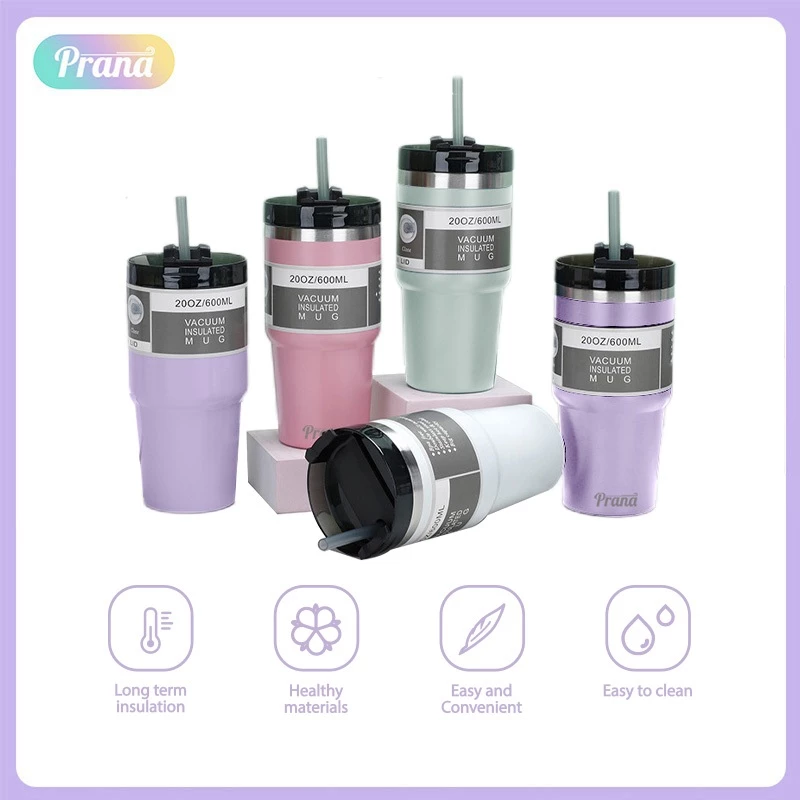 PRANA Tumbler Botol Air Minum Cold Stainless Steel Double Layer Portable Anti Karat BPA