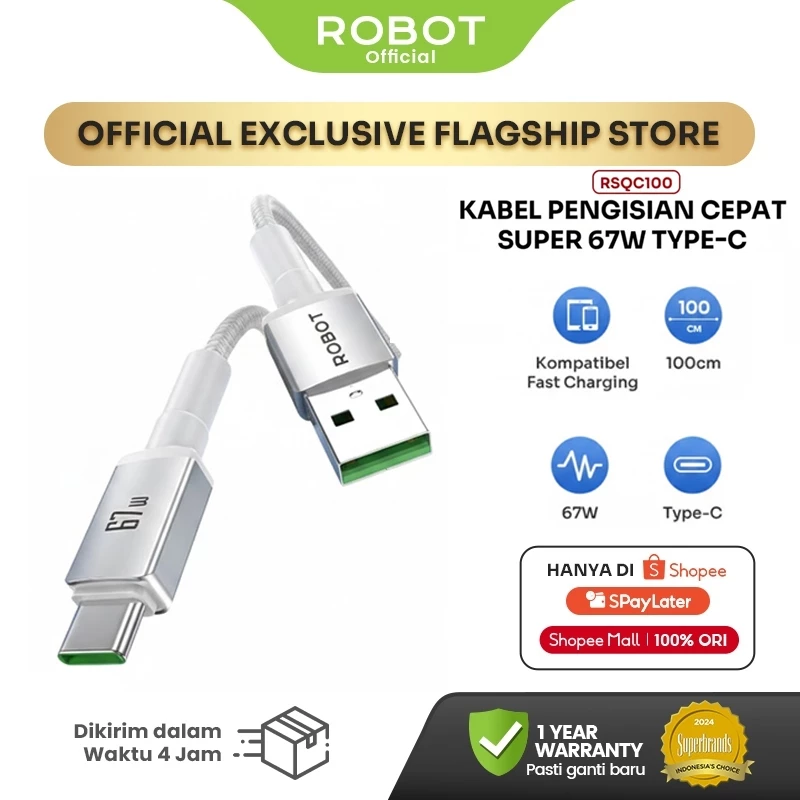 ROBOT Kabel Data 67W USB to Type-C