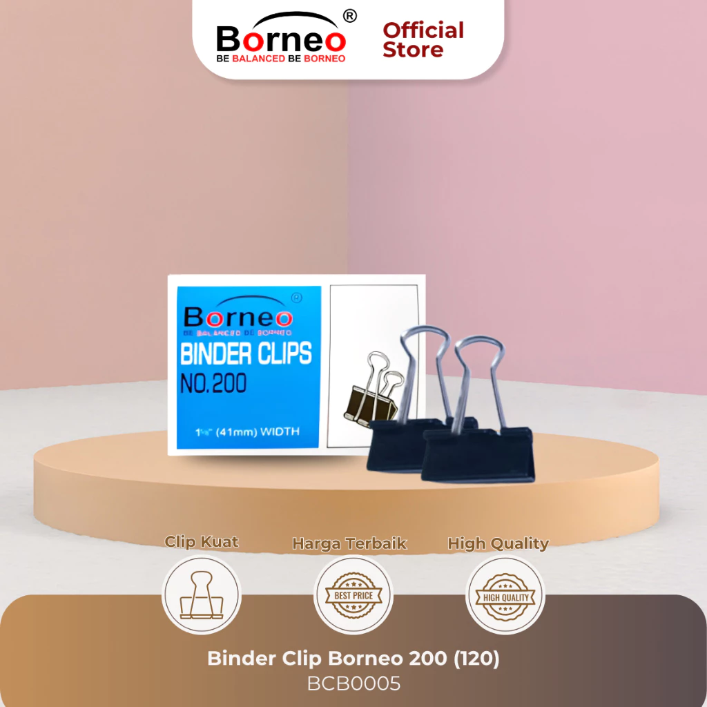 Binder Clip Klip Penjepit Kertas Borneo 105, 107, 111, 155, 200, 260