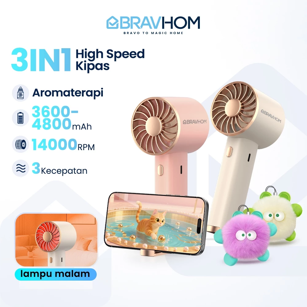 BRAVHOM Kipas Angin Mini 3IN1