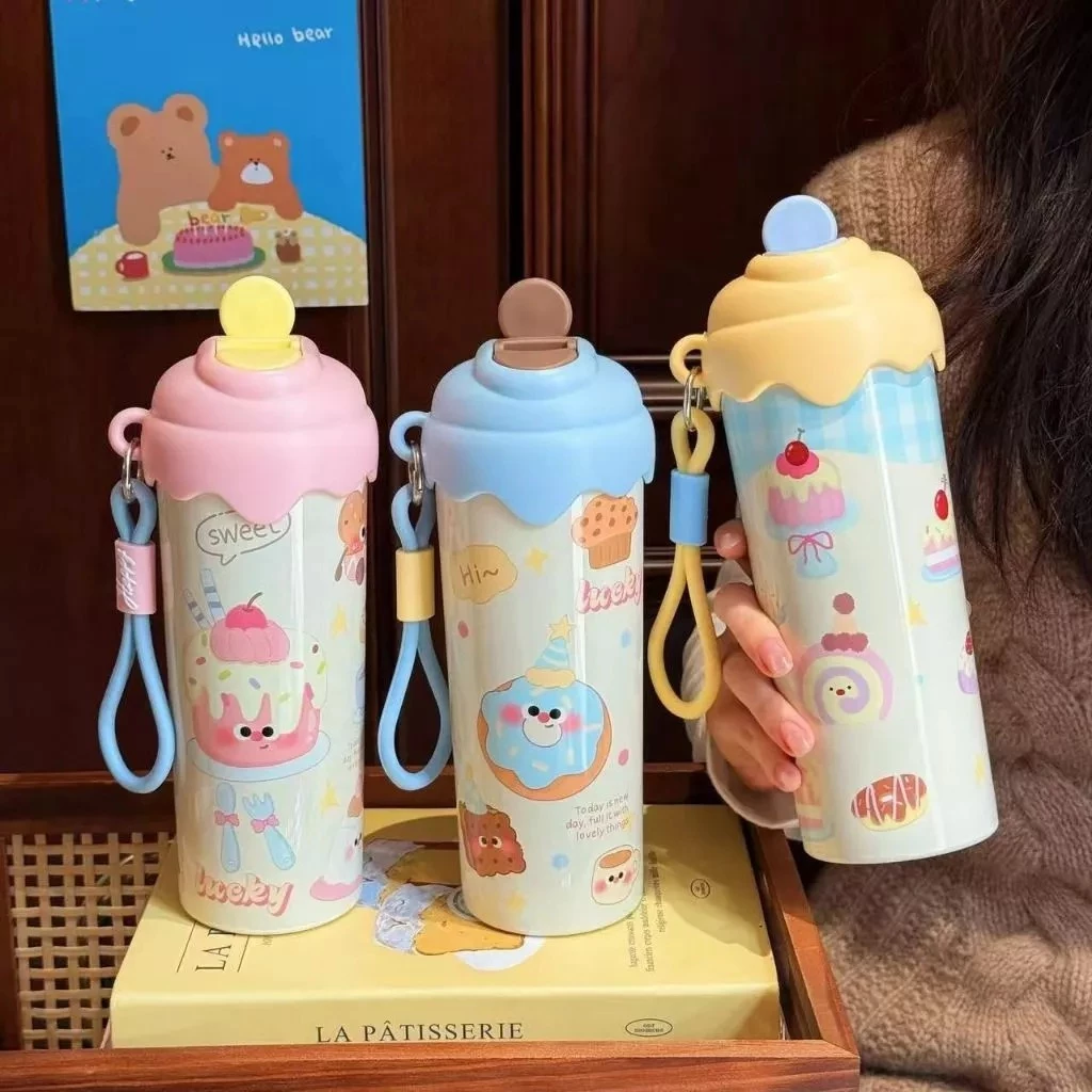 Tumbler Cute Bakery 600ml Stainless SUS 316 / Tumbler Stainless Bakery 500ml / Botol Minum / Tumbler Viral T DH 004