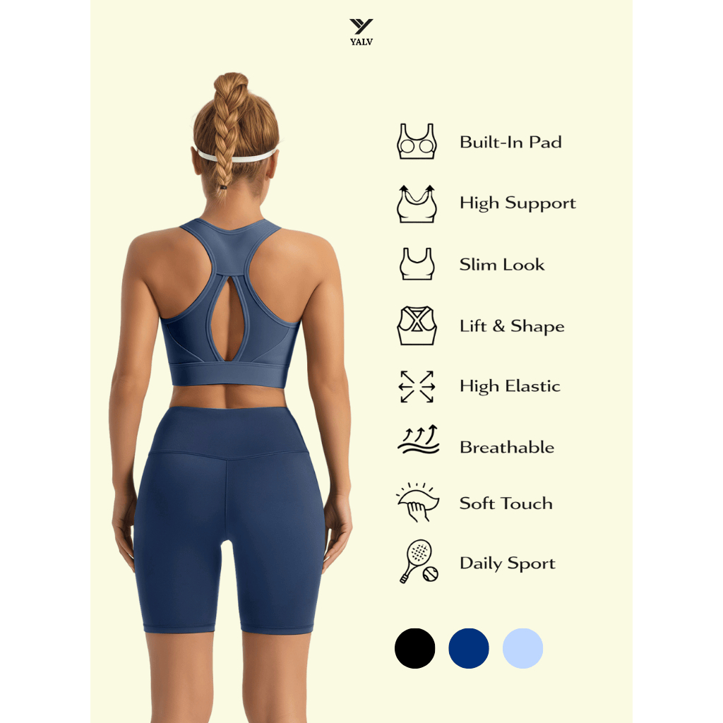 Yalv Aera Sport Bra Push Up BH Pakaian Olahraga Kekuatan Tinggi Shockproof Gym Vest