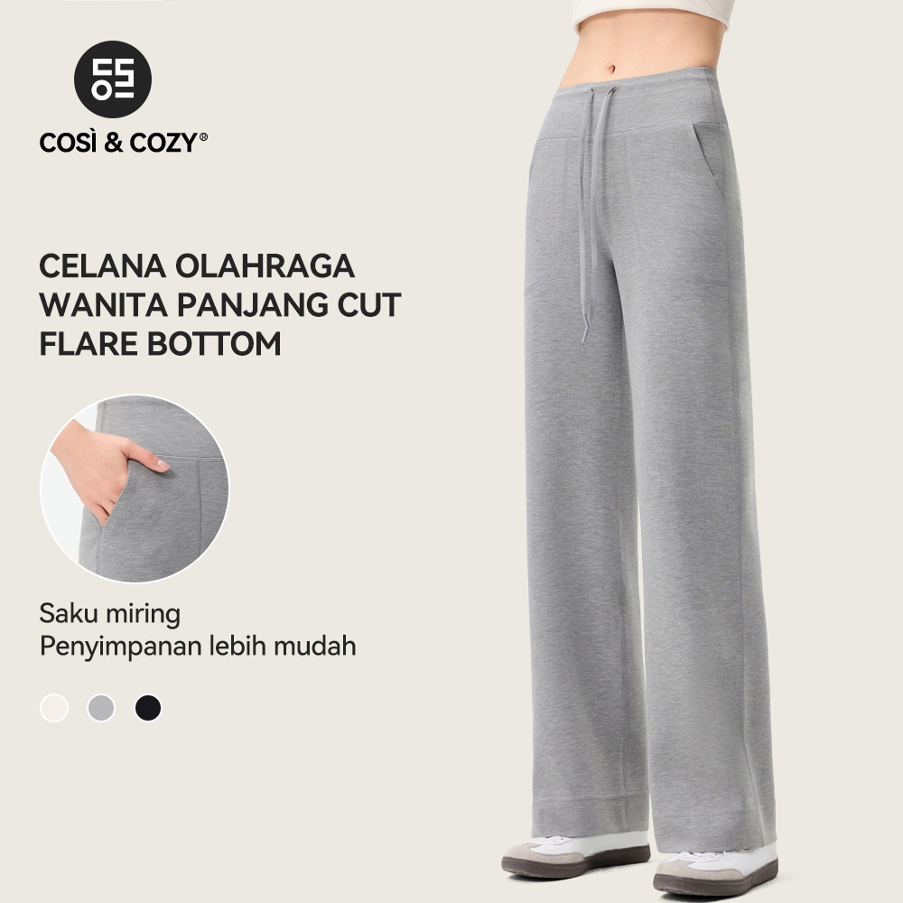 COSI COZY Celana Olahraga Wanita Longgar Loose Fit Lembut Nyaman Lurus Kasual Flared