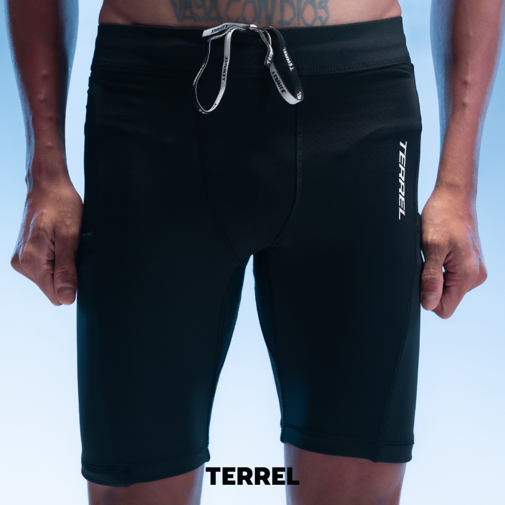 Terrel Sportswear - Thunderclap Trivolt 5 Pocket Running Tights Men Black Series Celana