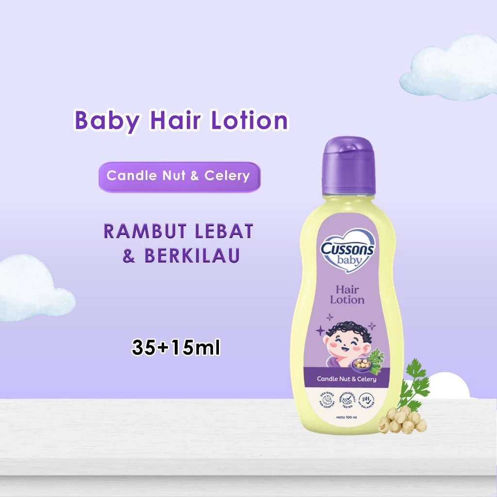COD Cussons Baby Hair Lotion Candle Nut 35ml + 15ml Perawatan Rambut Bayi Losion Rambut