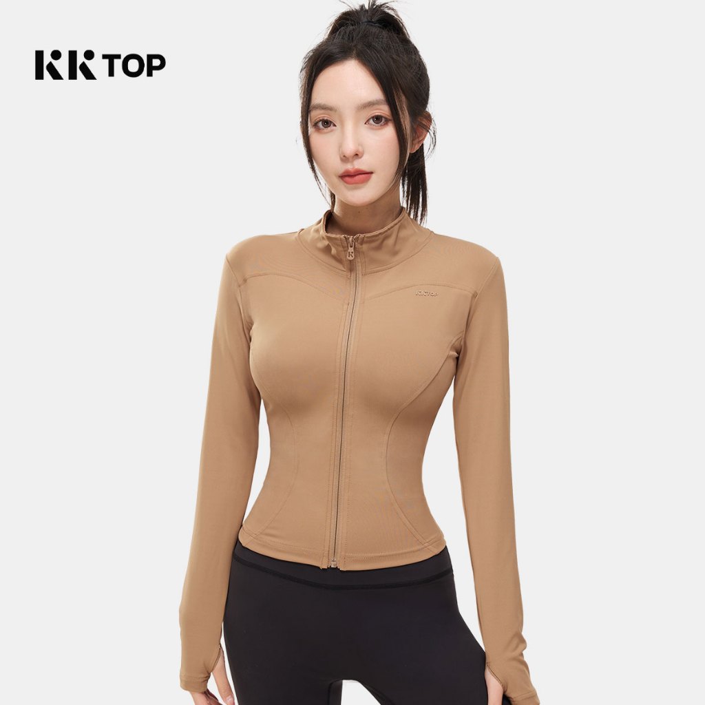 KKTOP - Jaket Sport Wanita Anti-UV UPF100+ | Slim Fit, Dingin, Nyaman, Bernapas, S–3XL