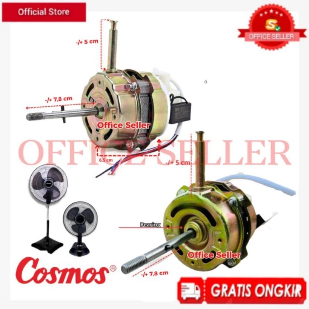 DINAMO MESIN KIPAS ANGIN COSMOS DOUBLE BALL BEARING 12-16 INCH / MESIN MOTOR KIPAS ANGIN COSMOS 71*16 BODY BESAR UNIVERSAL