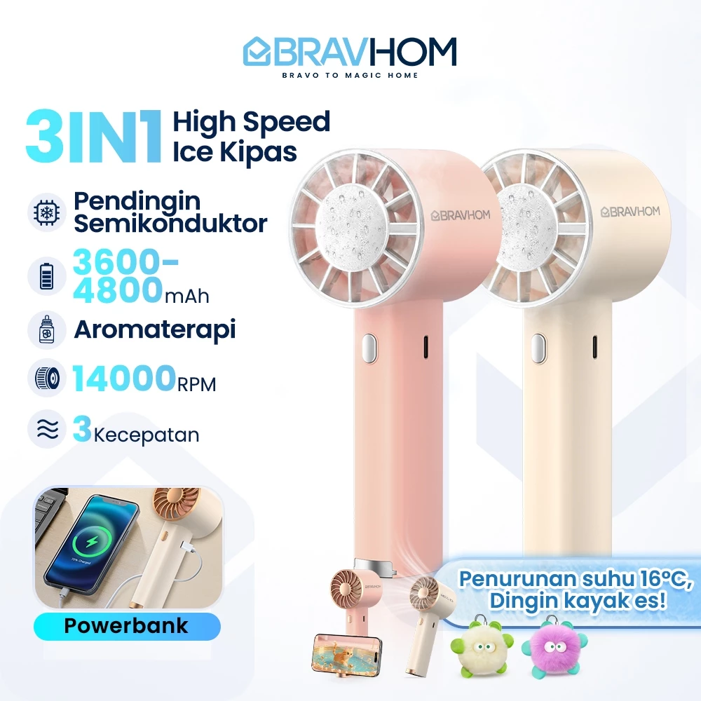 BRAVHOM Kipas Angin Mini Portable 3IN1