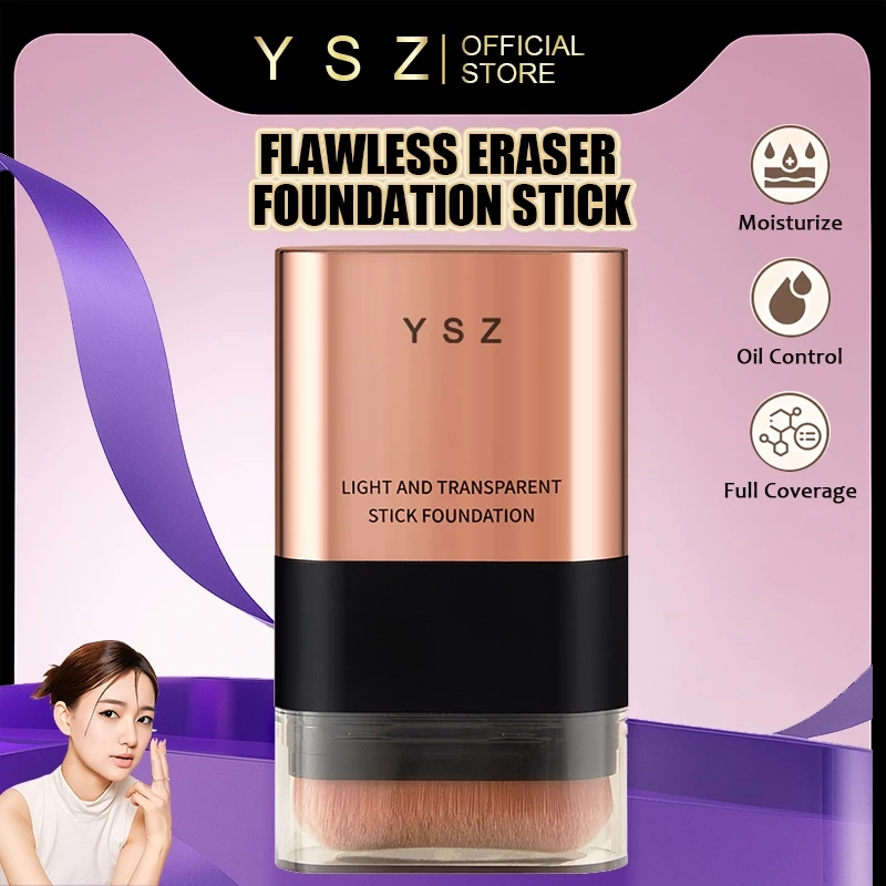 YSZ Flawless Eraser Foundation Stick Perfect Cover Cushion Foundation Waterproof Make Up Setting Concealer BB Cream Tahan Lama