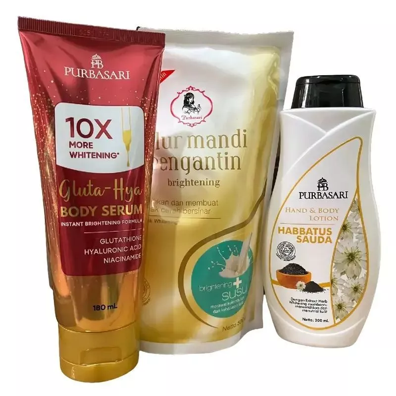 Paket Hemat Purbasari Lulur Pengantin 500gr + Body Serum + Hand&Body