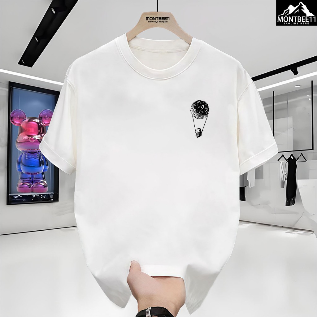 Montbee11-Kaos Kebesaran Kelas Berat Kaos Distro Unisex Katun Adem Nyaman Pria Wanita