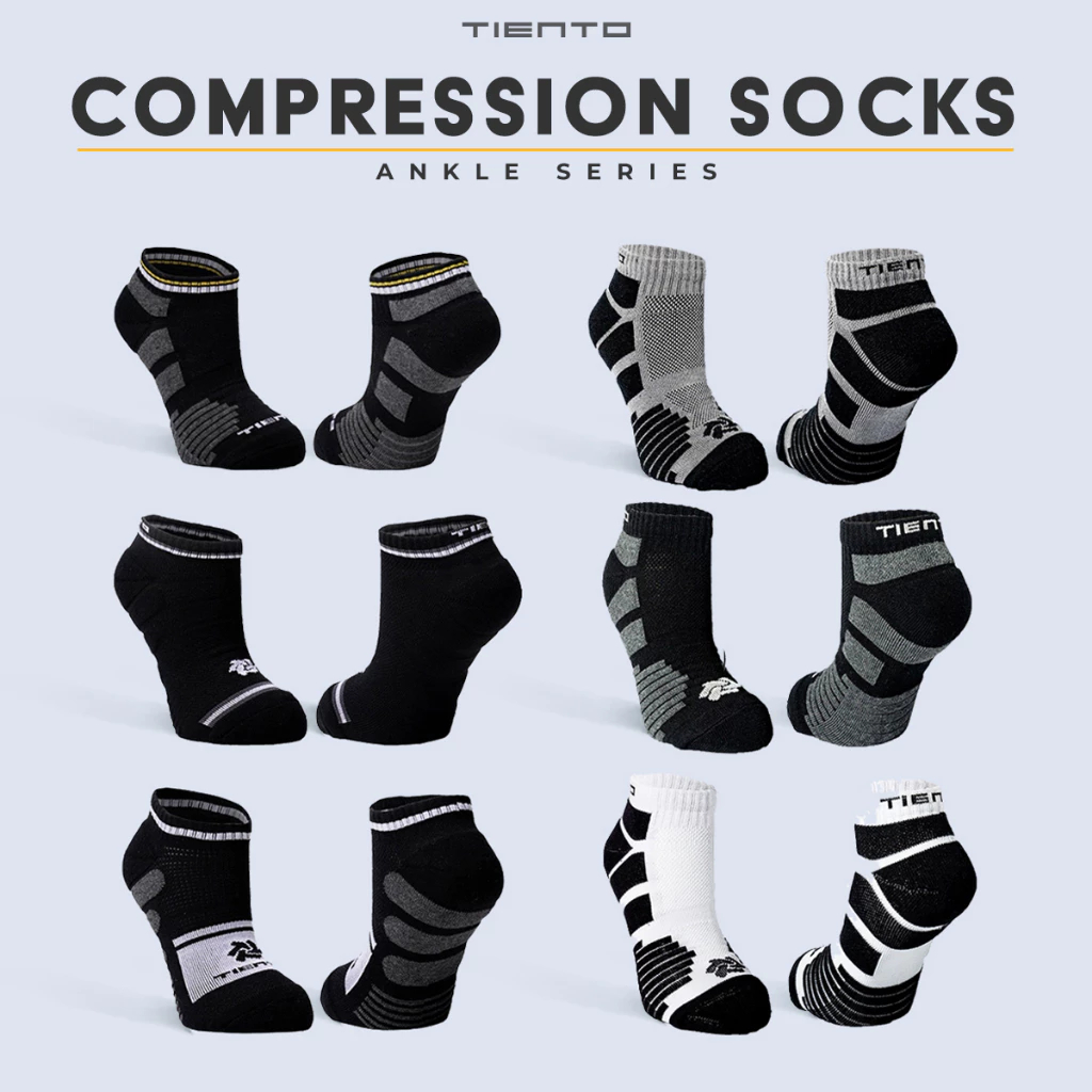 Tiento Compression Socks Kaos Kaki Ketat To Move Short Ankle With Anti Bacterial