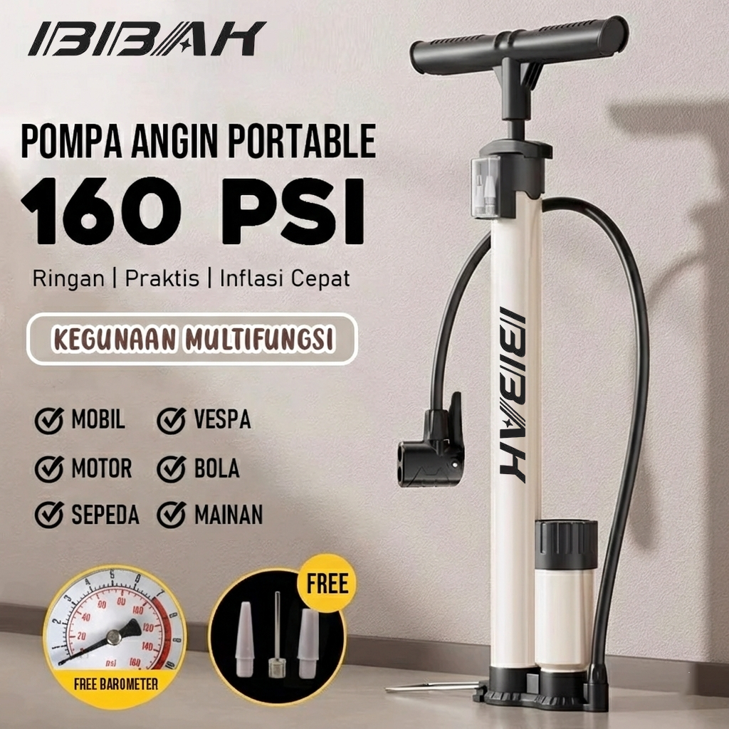 BBAK Pompa Angin Motor Sepeda Multifungsi High Pressure 160 PSI FREE PENTIL UDARA