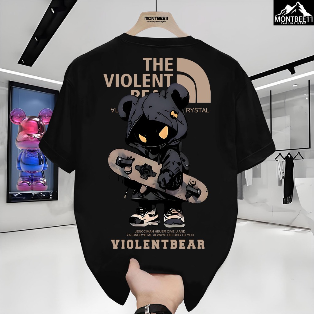 [COD] Montbee11-T-Shirt Kebesaran Kelas Berat Kaos Katun 100% Pria Wanita Lembut Korea