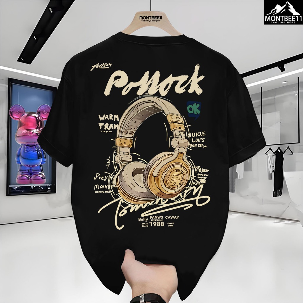 [COD] Montbee11-T-Shirt Kebesaran Kelas Berat Kaos Katun 100% Pria Wanita Lembut Korea