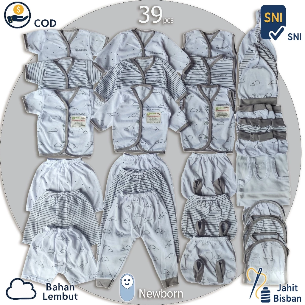 ummababy shop 39pcs (30) Baju Bayi Celana Bayi Setelan Bayi Baju Bayi Newborn Baju Bayi Baru Lahir Atasan Bayi Baju Bayi Perempuan 0 6 Kado Murah Baju Bayi Lucu 18 pcs Baju Bayi Laki Laki Gift Set Perlengkapan Bayi Baru Lahir 39 pcs Diskon 12.12