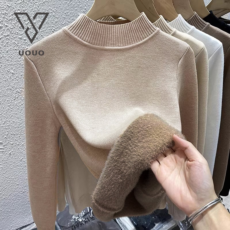 UOUO sweater thermal wanita rajut premium turtleneck tebal winter autumn musim dingin
