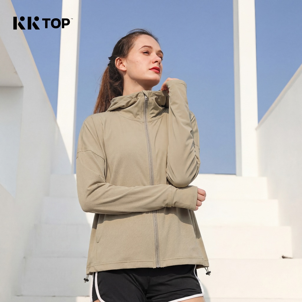 KKTOP - Jaket olahraga wanita yang cepat kering OOTD (J011)