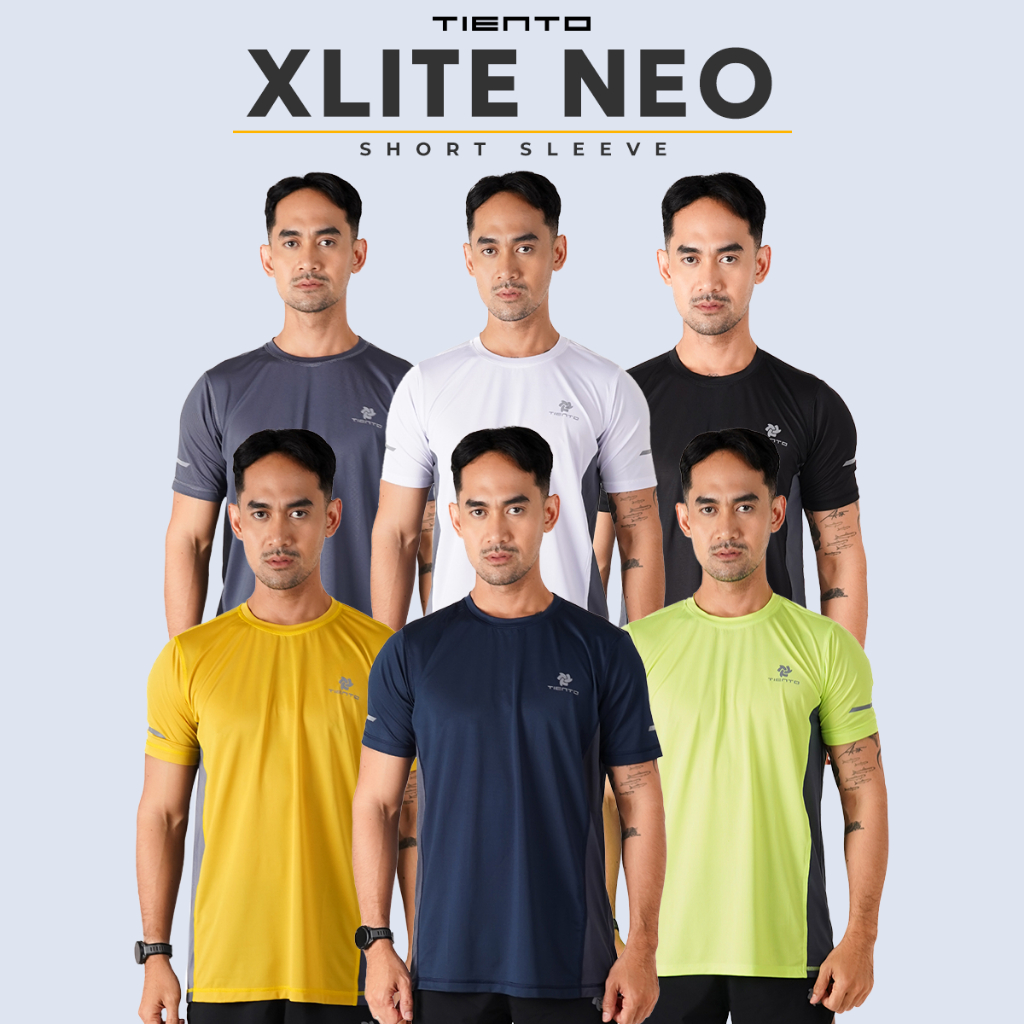 Tiento Kaos Olahraga Lari Baju Running Gym Dry Fit X-Lite Neo Pria