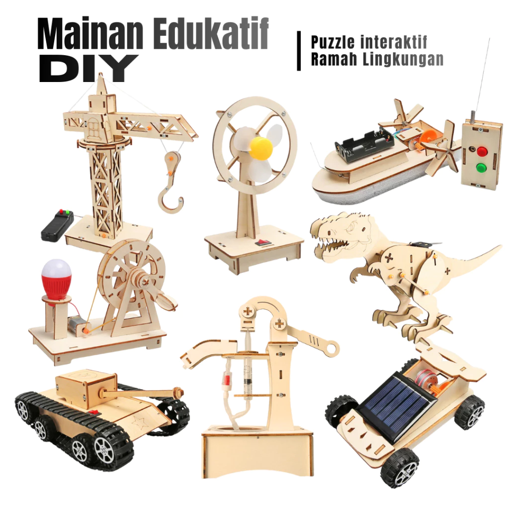 Mainan Edukasi Sains Interaktif DIY Craft Kayu Sensorik Toy Pajangan Belajar Kerajinan Anak Cerdas