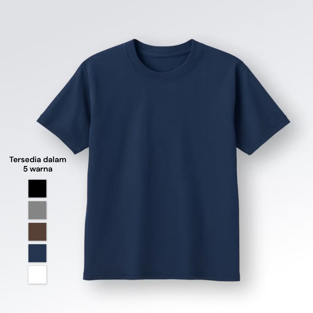 REBILION - Kaos Polos Pria Wanita Navy 30s Cotton Combed