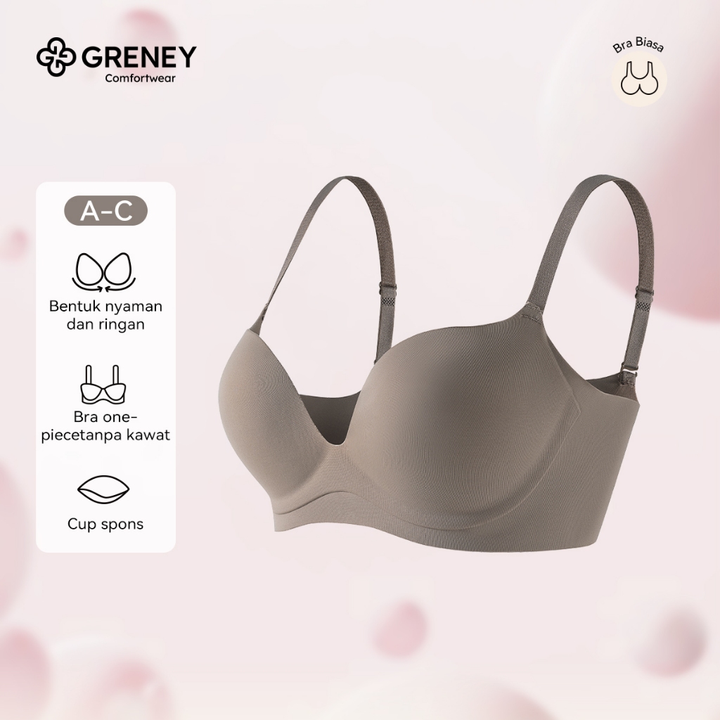 GRENEY-Gbras-Bra One Piece Warna Kombinasi Tanpa Kawat Bra Warna Sport Push Up Kombinasi