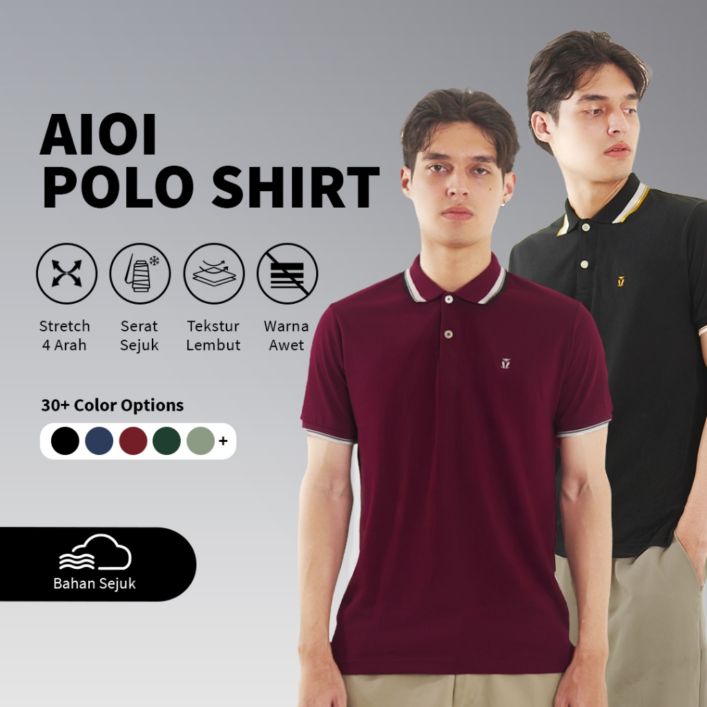 MATSUDA Aioi Kaos Polo Shirt Pria Katun Kerah