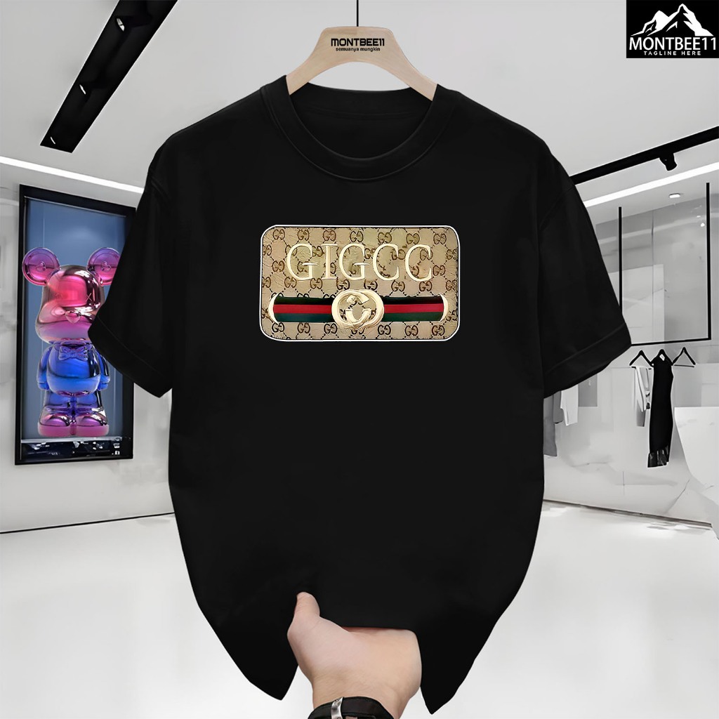 Montbee11-T-Shirt Kebesaran Kelas Berat Kaos Pria Wanita Trendy 100% Katun Adem