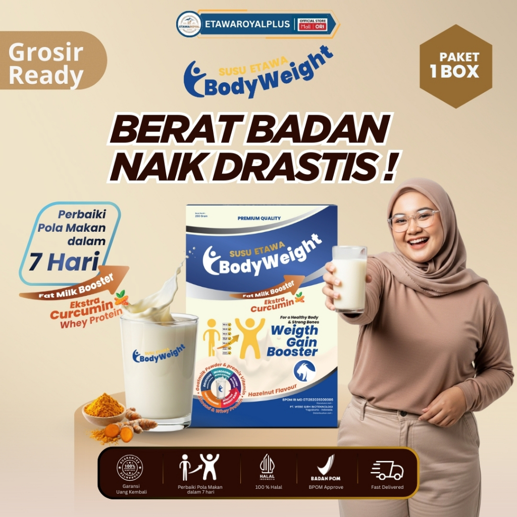 Susu Etawa Penggemuk Badan Terbaik BodyWeight Ekstra Curcumin Susu Kambing Etawa untuk