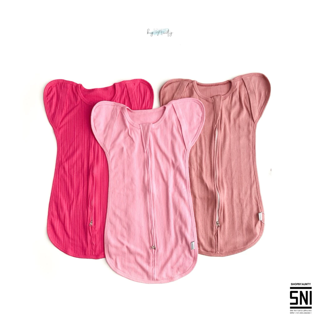 SHOPBYAUNTY - Pointelle Sleepsack Newborn Double Zipper (Bedong Instan 0-6 Bulan)