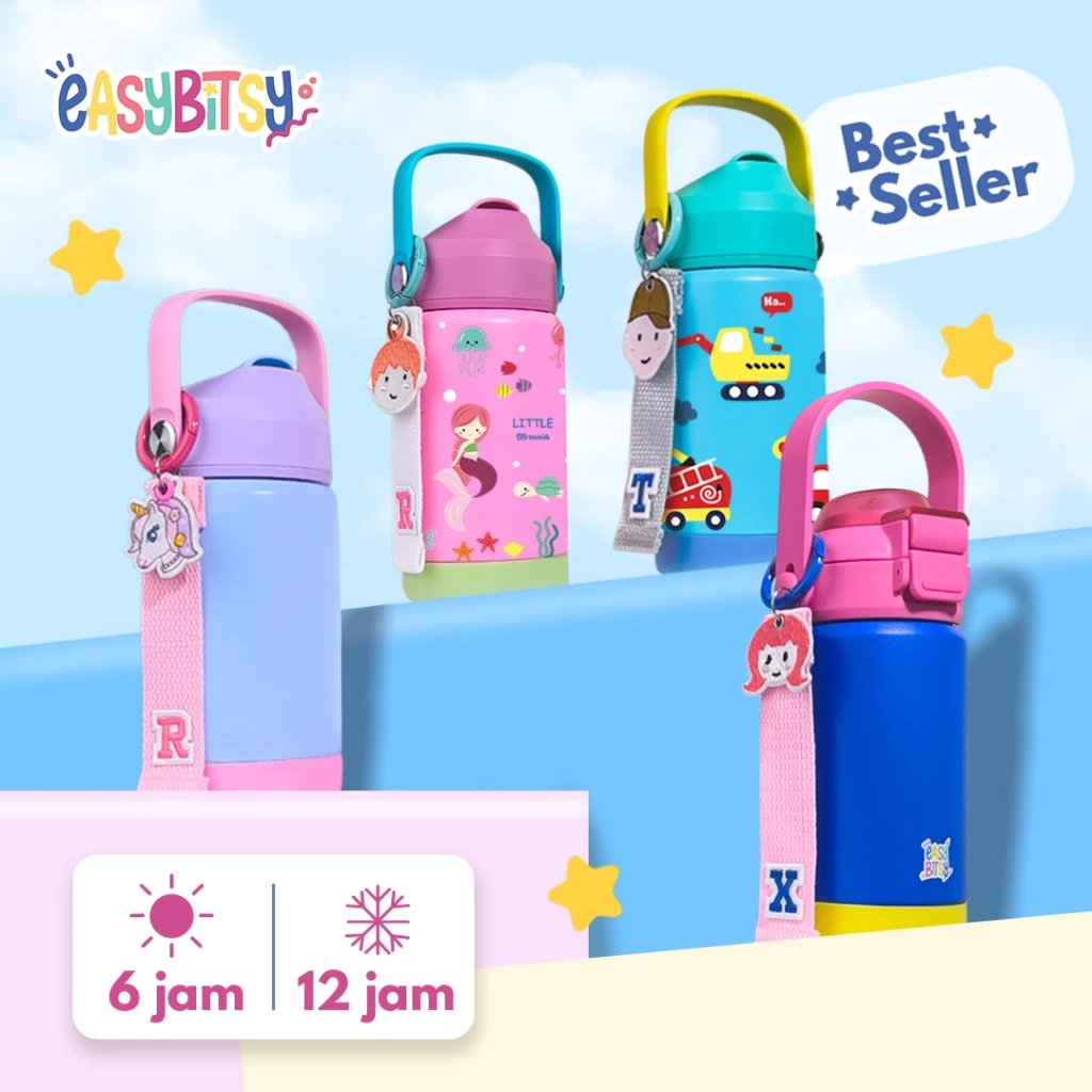 Easy Bitsy - Lego Tumbler Straw Colorful Tahan Panas dan Dingin 350-530ML/12-18OZ - Stainless Steel Bottle with Flip Lid