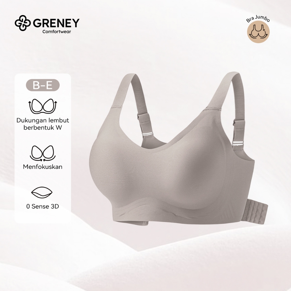 GRENEY-Gbras-Bra Bigsize Tali Bra Lebar Bergesper Pakaian Dalam Push Up Bra Wanita Sport