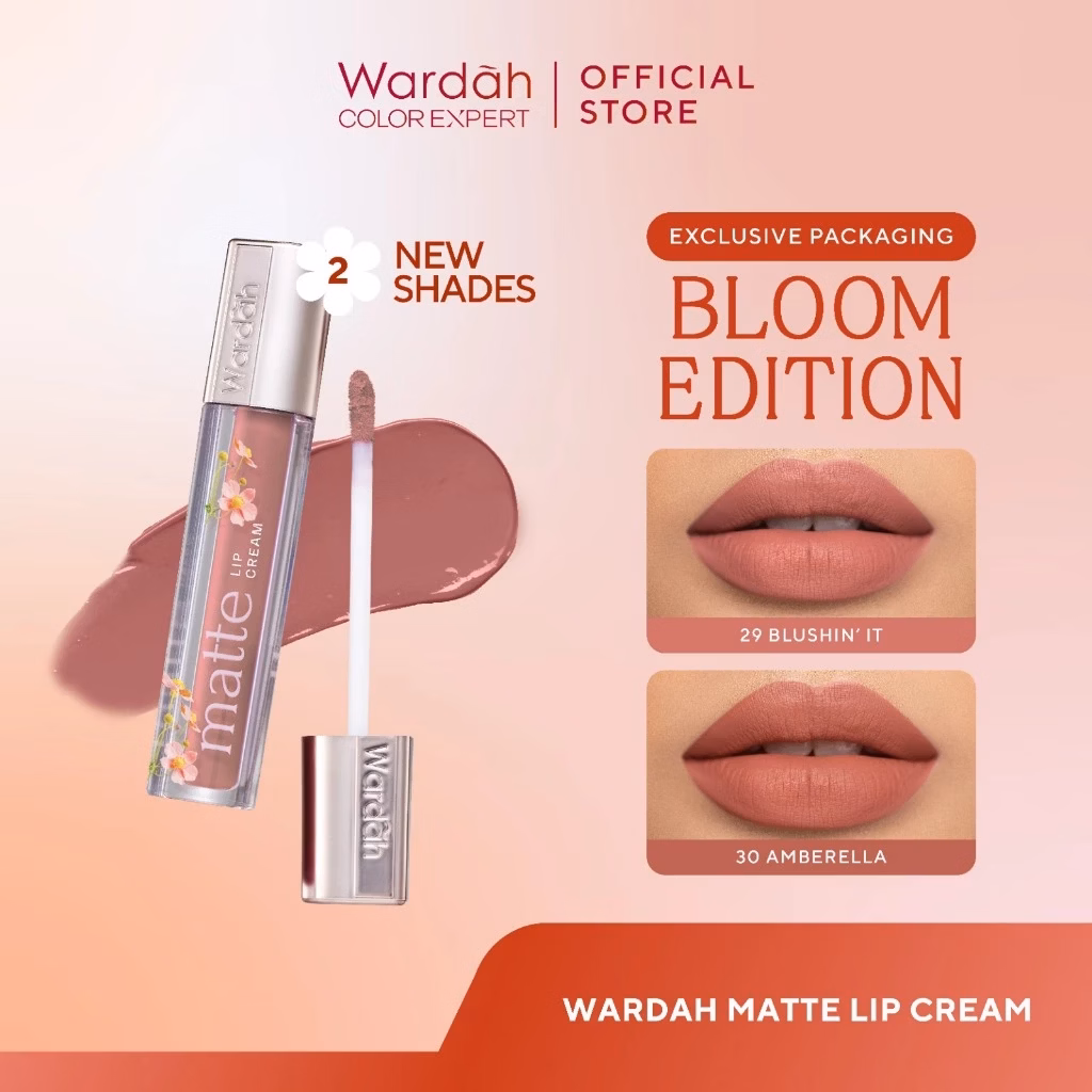 WARDAH Lip Cream -Matte Lip Cream 4 g Warna Intense dan Tahan Lama Matte Finish Teksture Creamy