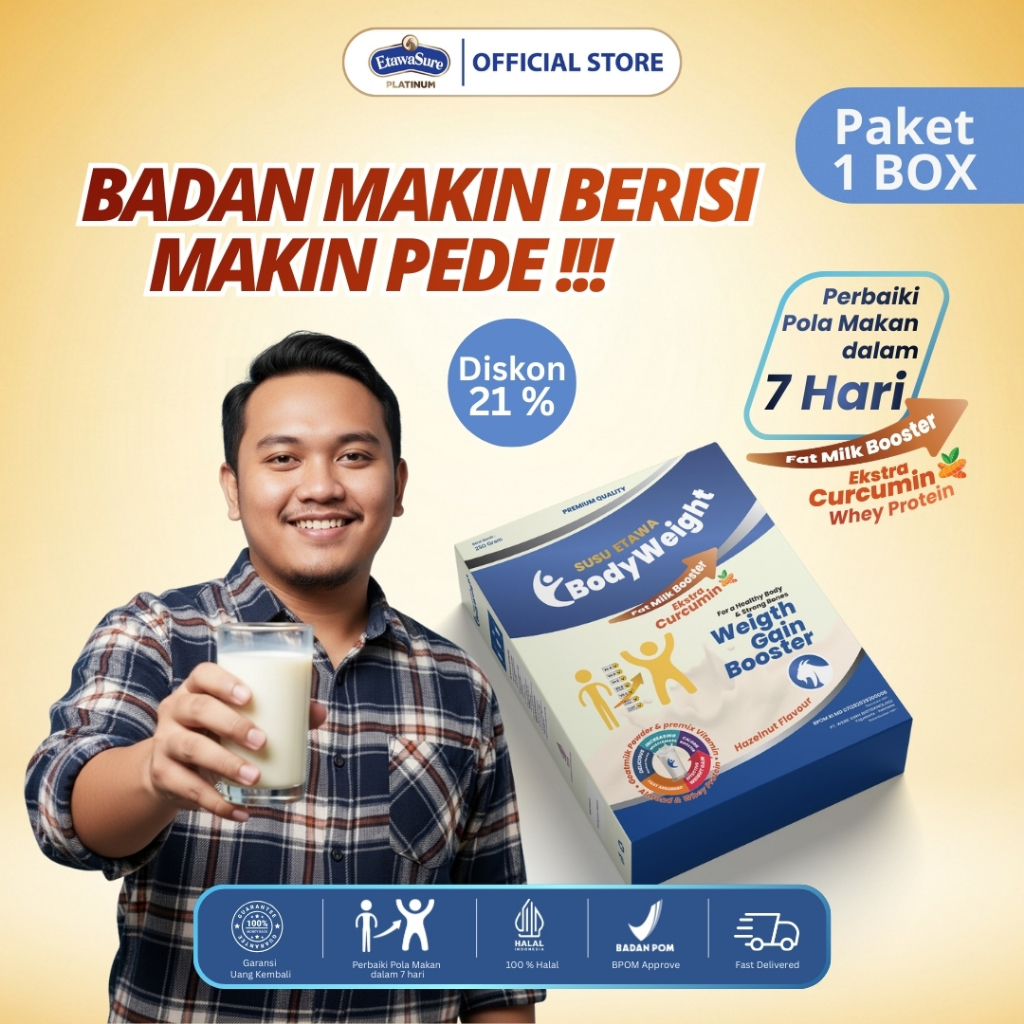 BodyWeight Ekstra Curcumin Susu Etawa Penambah Berat Badan Susu Kambing Etawa Membantu