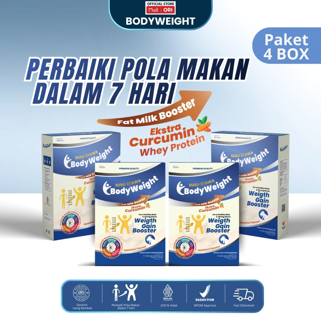 Susu Penggemuk Badan BodyWeight Ekstra Curcumin Susu Penambah Berat Badan Membentuk Masa