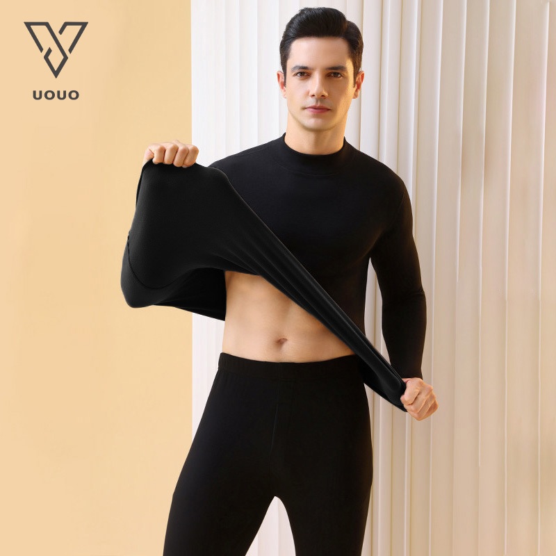 UOUO longjhon pria pakaian dalam Musim dingin bulu domba tipis long john pria thermal