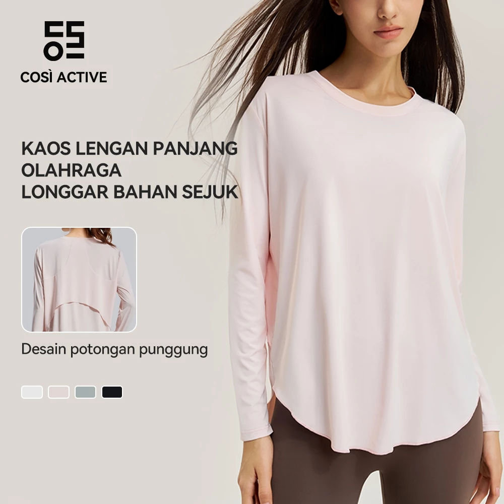 COSI ACTIVE Kaos Baju Atau Atasan Olahraga Wanita Lengan Panjang Kaos Long Sleeve T-Shirt
