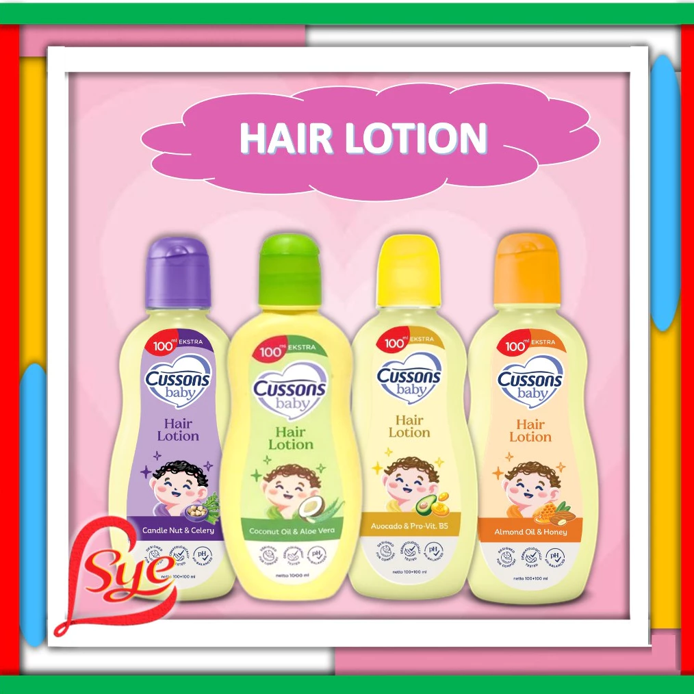 Cussons Baby Hair Lotion 100ml + 100ml - Cusson Losion Rambut Anak  -Minyak Rambut Bayi & Anak - Sye