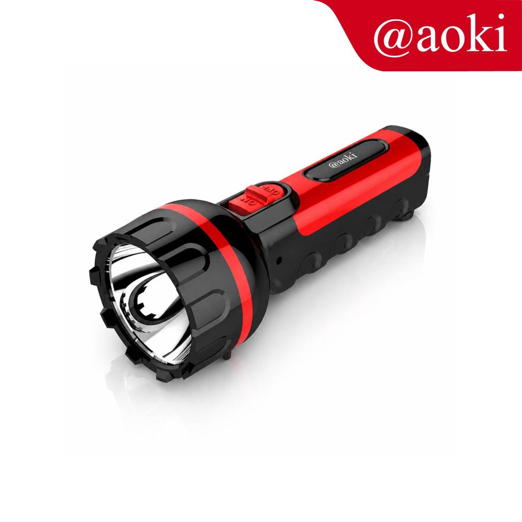 AOKI Senter Tangan LED 1W AK 8916B Diameter Lensa 5,7 cm Baterai Cas Ulang 4V 700mAh