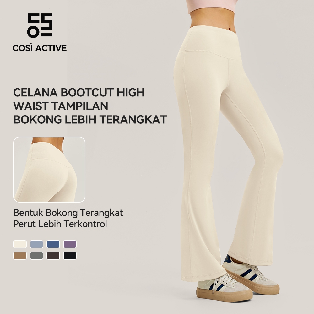 COSI ACTIVE Legging Celana Olahraga Wanita Panjang Cutbray Flare Bottom